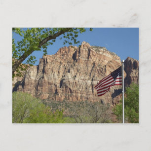 Carte Postale Drapeau américain dans le parc national de Zion I