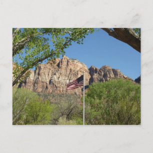 Carte Postale Drapeau américain dans le parc national de Zion II