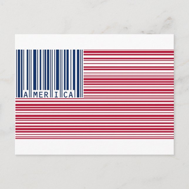 Carte Postale drapeau américain de code barres (Devant)
