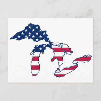 Carte Postale Drapeau américain de Great Lakes