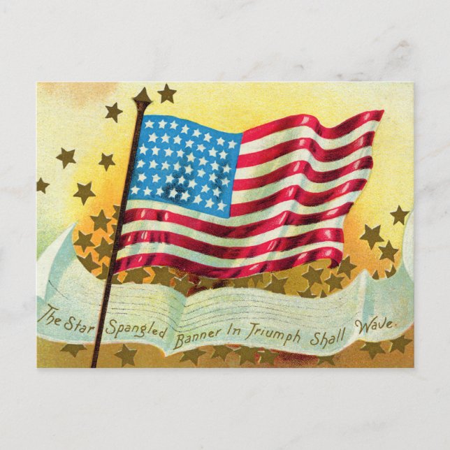 Carte postale drapeau américain de la bannière éto (Devant)