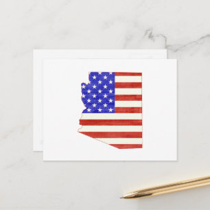 Carte Postale Drapeau américain de l'Arizona en forme de patriot
