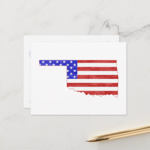 Carte Postale Drapeau américain de l'Oklahoma en forme de patrio