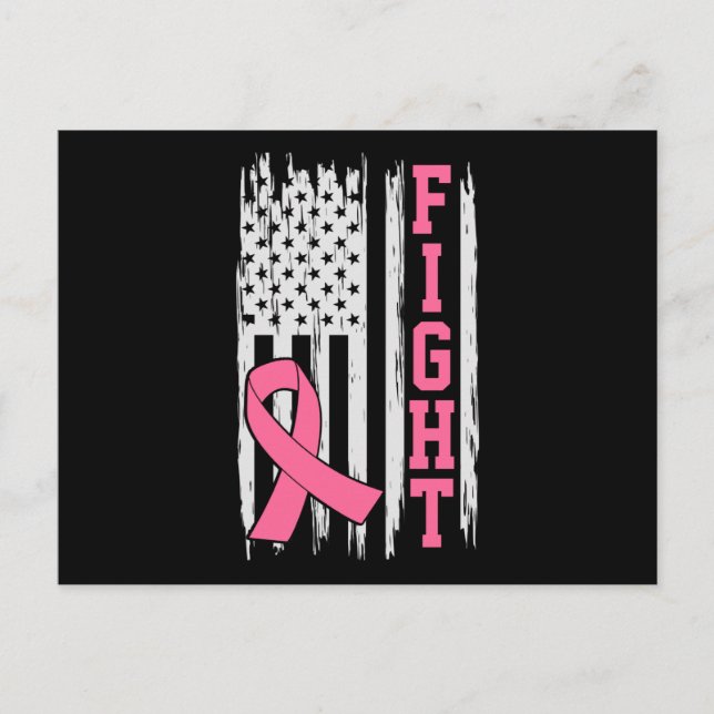 Carte Postale Drapeau américain de sensibilisation au cancer (Devant)