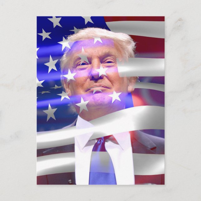Carte Postale drapeau américain donald trump (Devant)