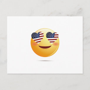 Carte Postale Drapeau américain drôle Emoji
