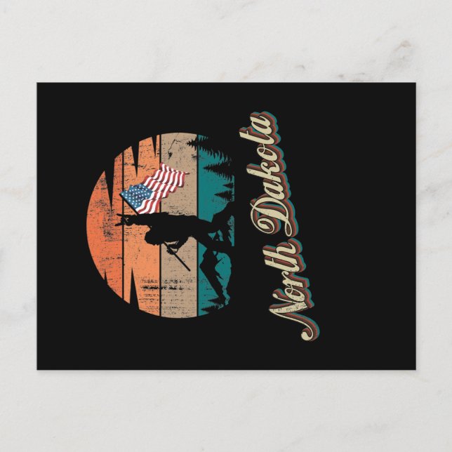 Carte Postale Drapeau américain du Dakota du Nord (Devant)