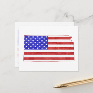 Carte Postale Drapeau américain en forme de drapeau patriotique 
