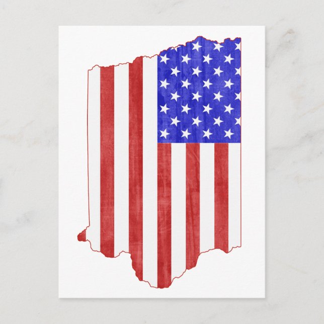 Carte Postale Drapeau américain en forme d'Iowa Hawkeye Patrioti (Devant)