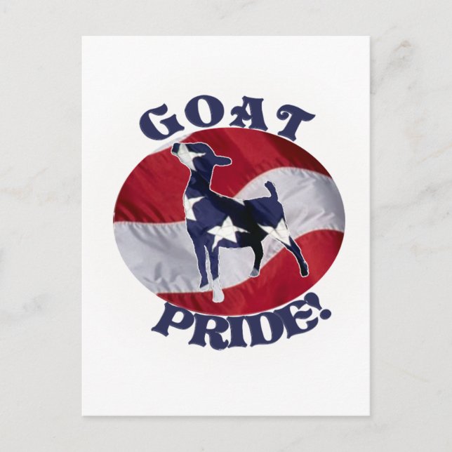 CARTE POSTALE DRAPEAU AMÉRICAIN ETATS-UNIS DE FIERTÉ DE CHÈVRE (Devant)