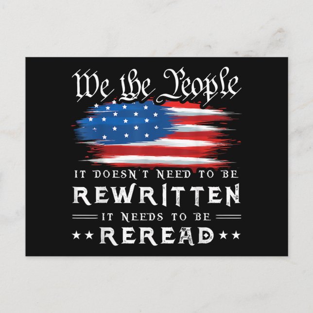 Carte Postale Drapeau américain La constitution des États-Unis d (Devant)