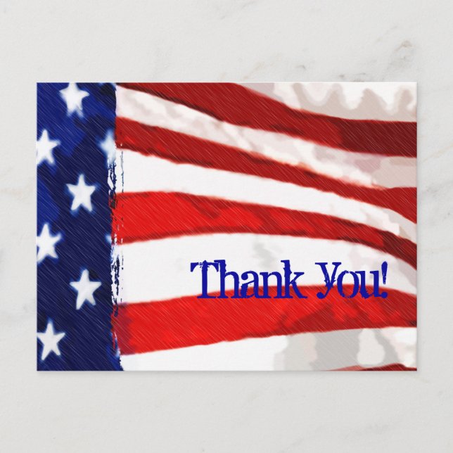 Carte Postale Drapeau américain (Merci) (Devant)