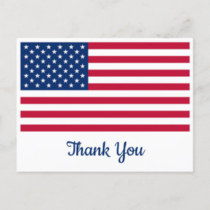 Carte Postale Drapeau américain Merci militaire personnalisé