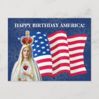 Drapeau américain Notre Dame de Fatima Feu d'artif
