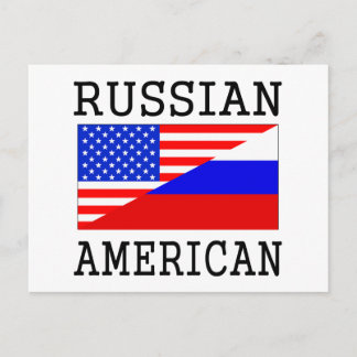 Carte Postale Drapeau américain russe