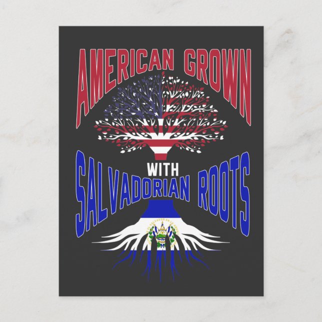 Carte Postale Drapeau américain Salvadorien USA El Salvador (Devant)