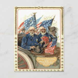 Carte Postale Drapeau américain, vétéran de l'Union de la guerre