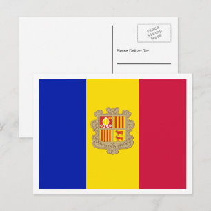 Carte Postale Drapeau andorran, Drapeau d'Andorre