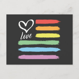 Carte Postale Drapeau arc-en-ciel américain LGBT
