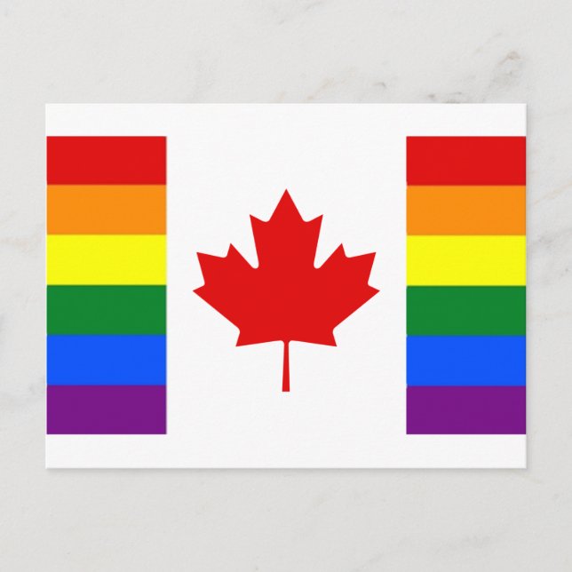Carte Postale Drapeau arc-en-ciel du Canada (Devant)