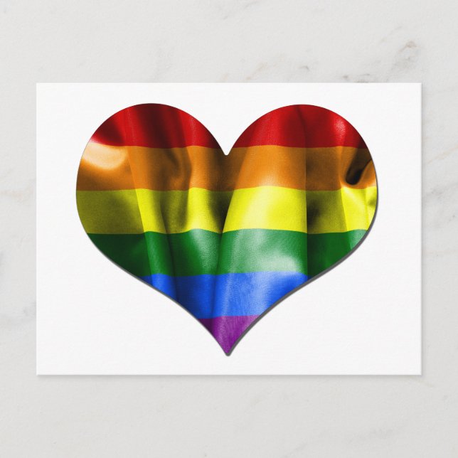 Carte Postale Drapeau arc-en-ciel du cœur de l'amour de la fiert (Devant)