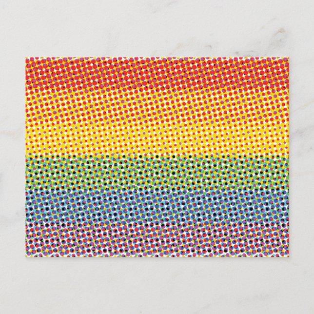 Carte Postale Drapeau arc-en-ciel Pop Art (Devant)