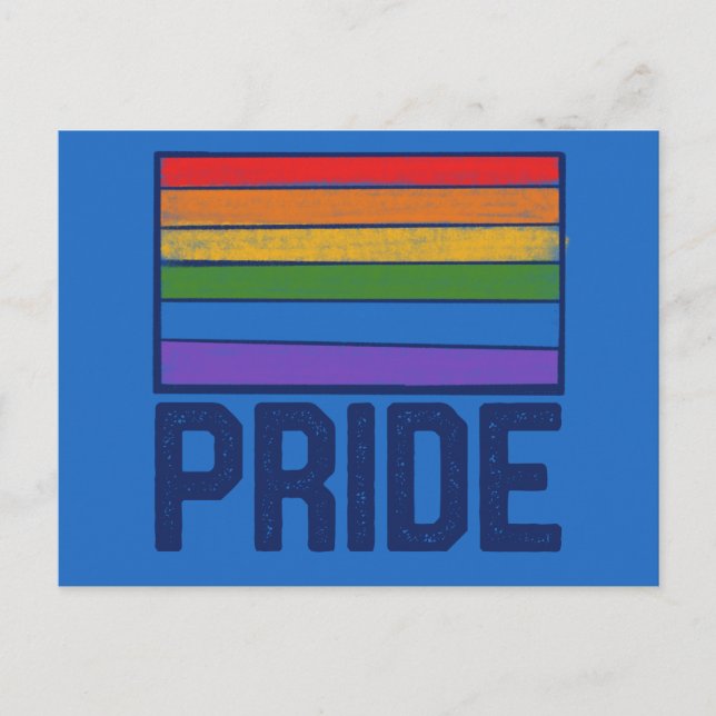 Carte Postale Drapeau arc-en-ciel PRIDE (Devant)