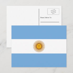 Carte Postale Drapeau argentin, Drapeau de l'Argentine