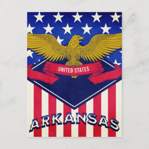 Carte Postale Drapeau Arkansas USA 