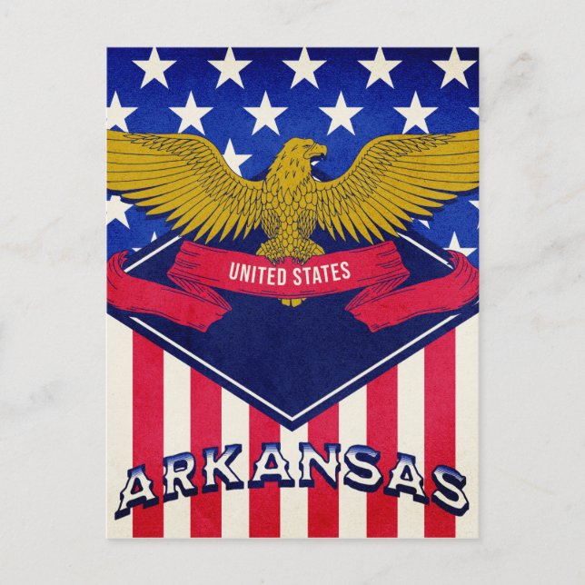 Carte Postale Drapeau Arkansas USA (Devant)