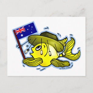 Carte Postale Drapeau australien Poisson drôle OZI poisson