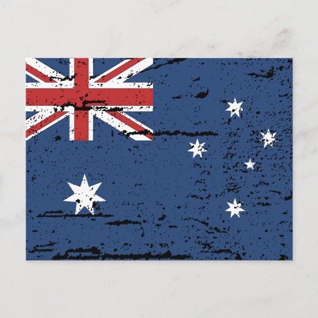 Carte Postale Drapeau australien vintage (Devant)