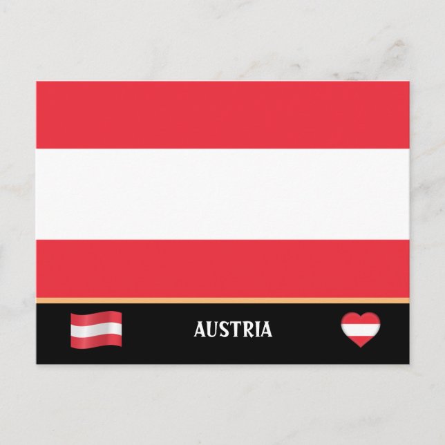 Carte Postale Drapeau autrichien et voyage en Autriche / Autrich (Devant)