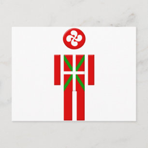 Carte Postale Drapeau basque de Garçon Euskadi