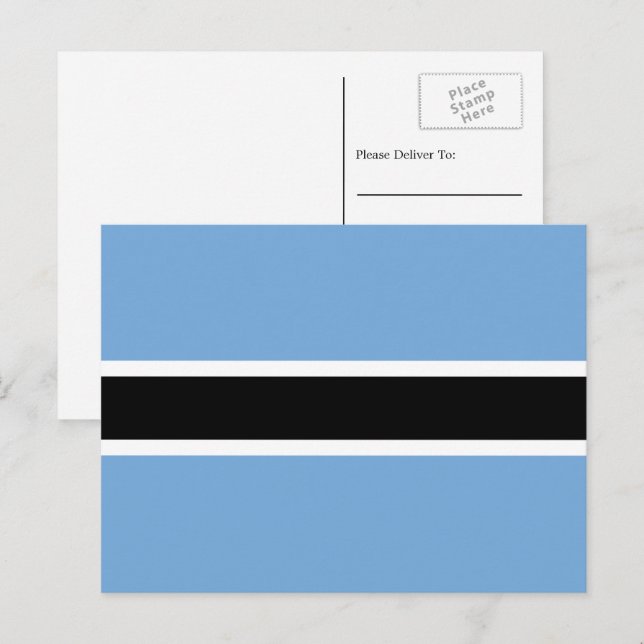 Carte Postale Drapeau batswana, Drapeau du Botswana (Devant / Derrière)