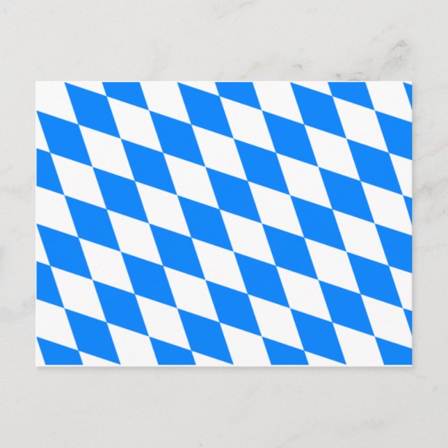 Carte Postale Drapeau bavarois - Bayerische Flagge (Devant)