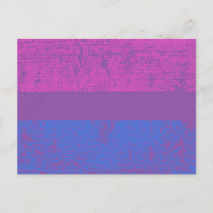 Carte Postale Drapeau Bisexuel Grunge