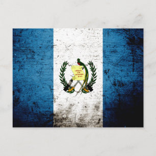 Carte Postale Drapeau Black Grunge Guatemala