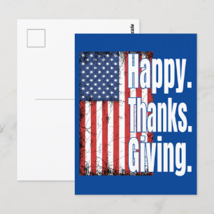 Carte Postale Drapeau bon thanksgiving américain
