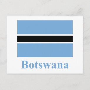 Carte Postale Drapeau Botswana avec nom