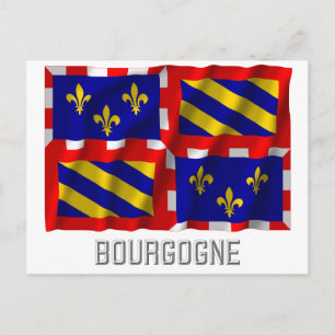 Carte Postale Drapeau bourgogne avec nom