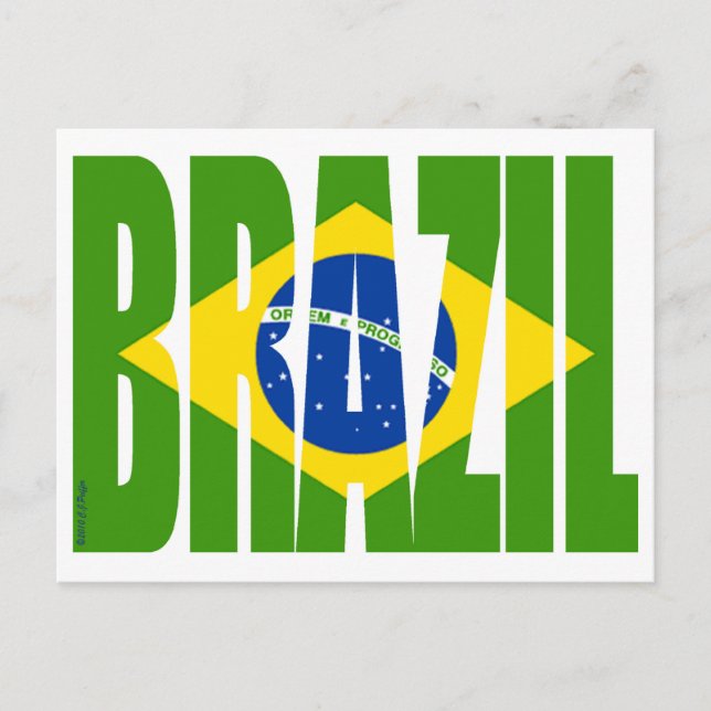 Carte Postale Drapeau BRÉSIL (Devant)