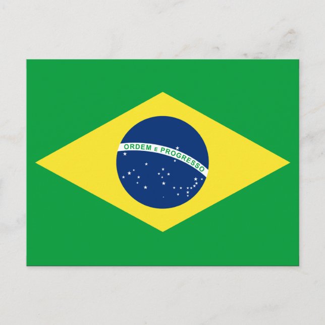 Carte Postale drapeau brésilien (Devant)