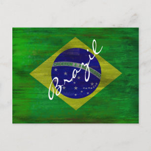 Carte Postale Drapeau brésilien en détresse