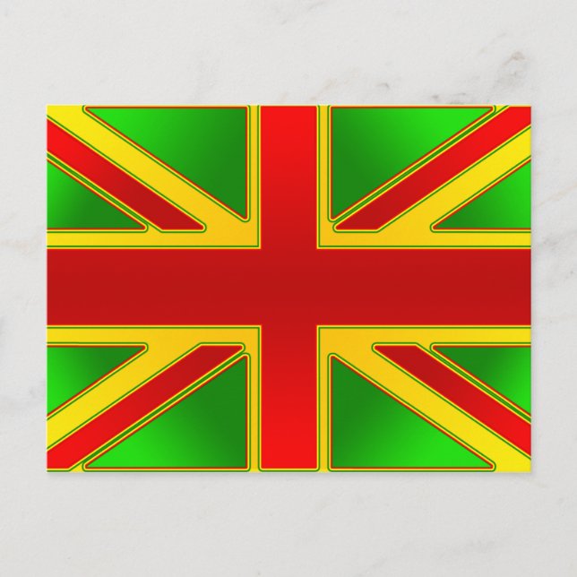 Carte Postale Drapeau britannique de Reggae Rasta Reggae (Devant)