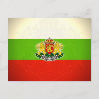 Carte Postale Drapeau bulgare avec armoiries