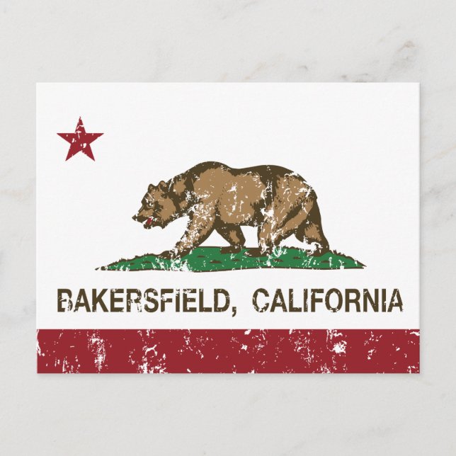 Carte Postale Drapeau californien Bakersfield (Devant)