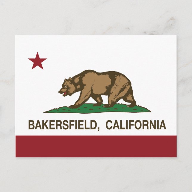 Carte Postale Drapeau californien Bakersfield (Devant)