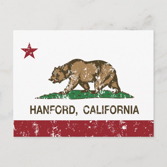 Carte Postale Drapeau californien Hanford (Devant)