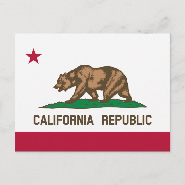 Carte postale drapeau californien pour la Californ (Devant)